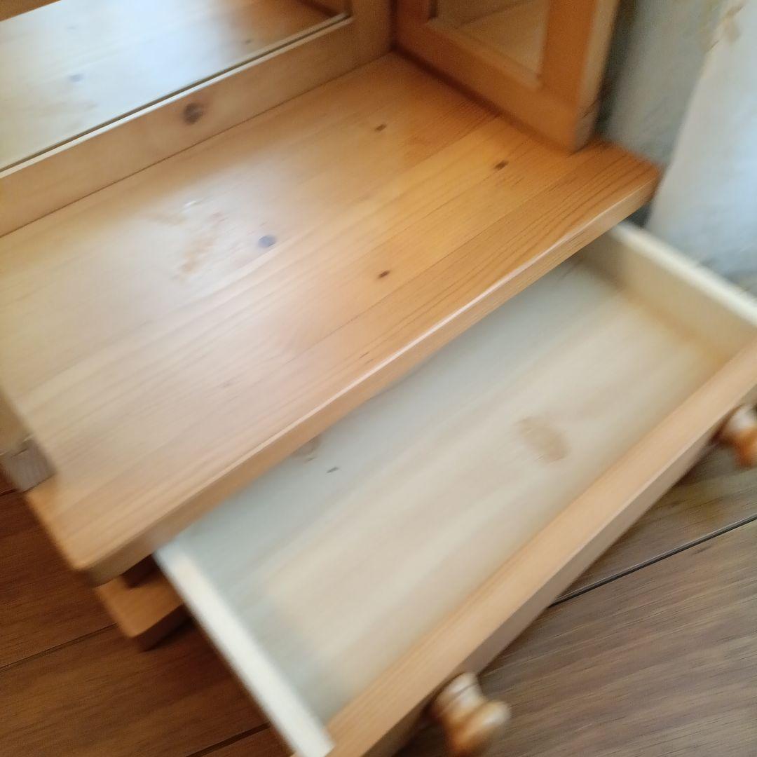 木製 3面鏡 ドレッサー　大きめ　高さ50㌢程　カントリーナチュラル