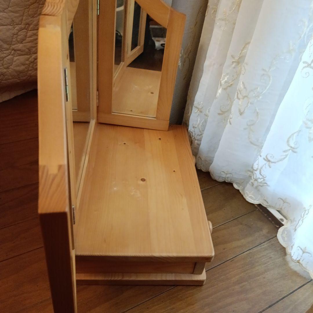 木製 3面鏡 ドレッサー　大きめ　高さ50㌢程　カントリーナチュラル