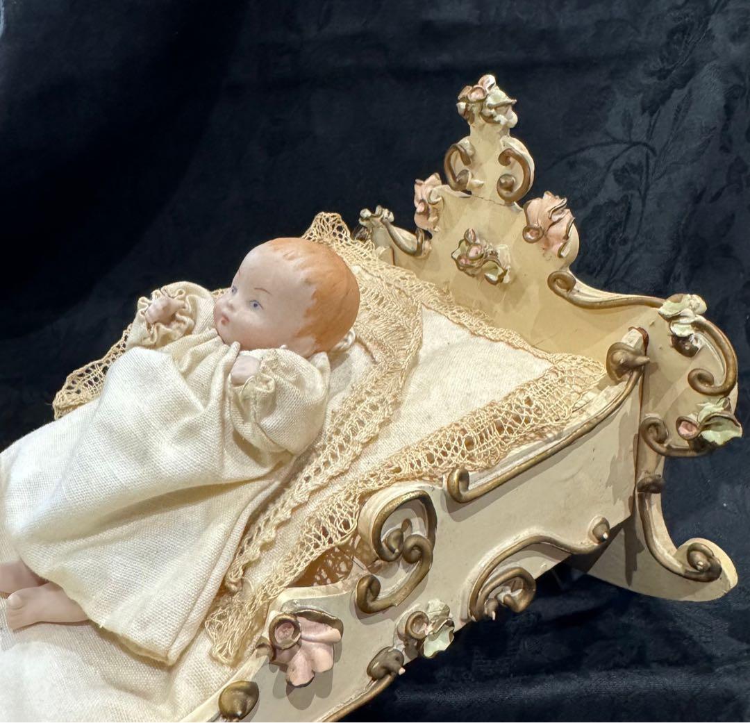 【アンティークReuge社オルゴール】スウィング　ベビーベッド