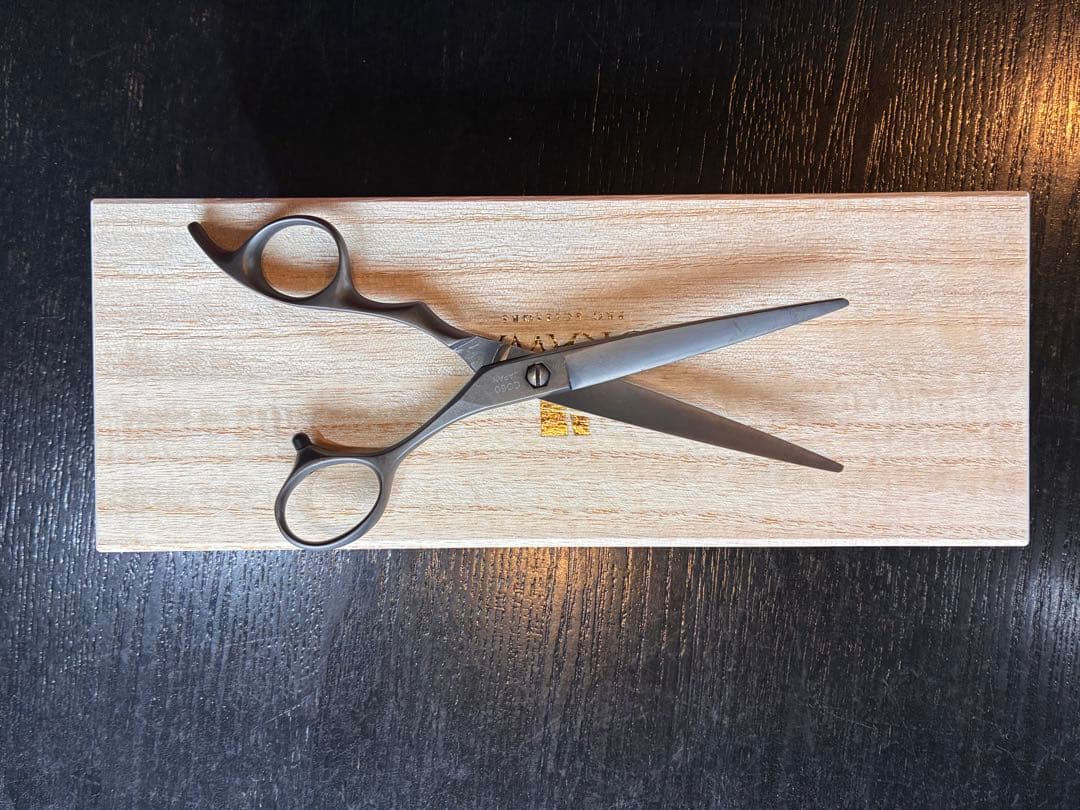 OKAMWA ステンレス シザー 木製ケース付き