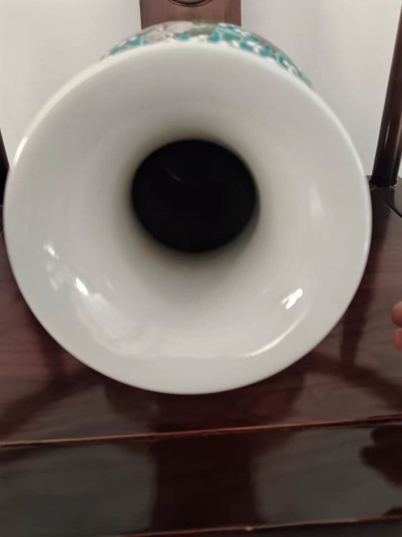 中国古美術品 清康熙緑地着花獅子紋魚尾瓶 工芸品 置物 - メルカリ