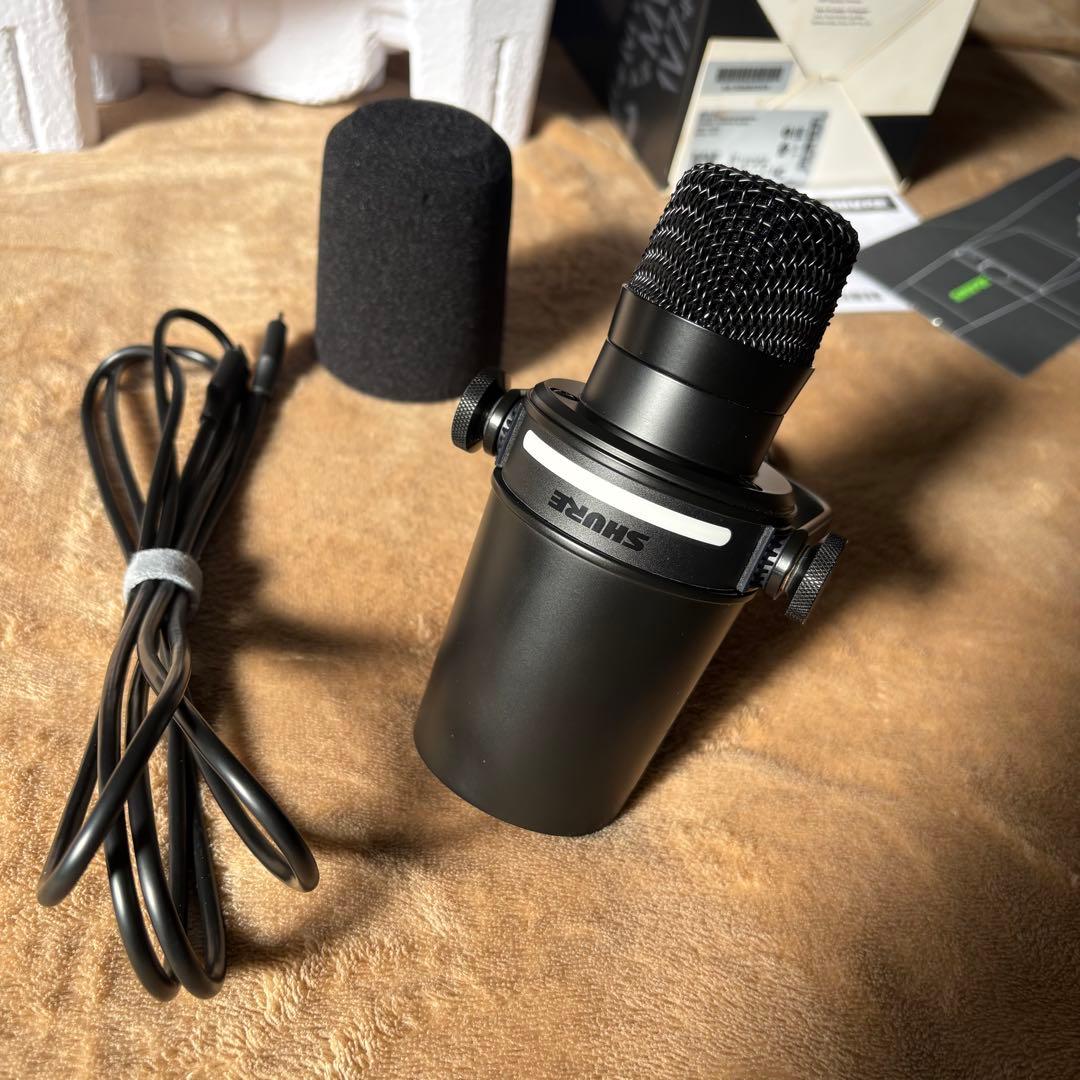 美品】SHURE MV7+ ブラック｜オーディオテクニカデスクマイクスタンド