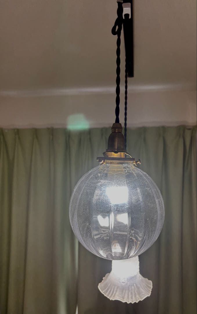 【真鍮×ガラス】アンティーク ペンダントライト カフェ風 北欧 ダクトレール対応