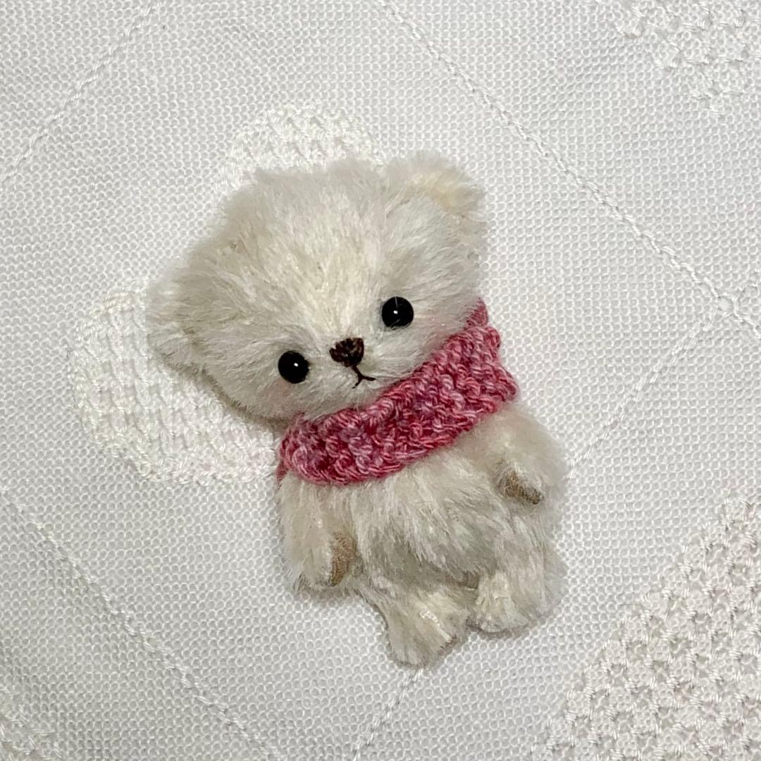 テディベア 白熊 ハンドメイドぬいぐるみ 可愛いちびくまちゃん - メルカリ