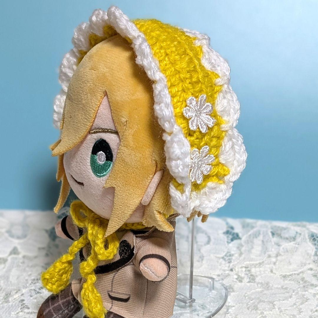 ぬい服 ヘッドドレス〈黄色×白色〉にじまるっと ちびぐるみ にじぬいお
