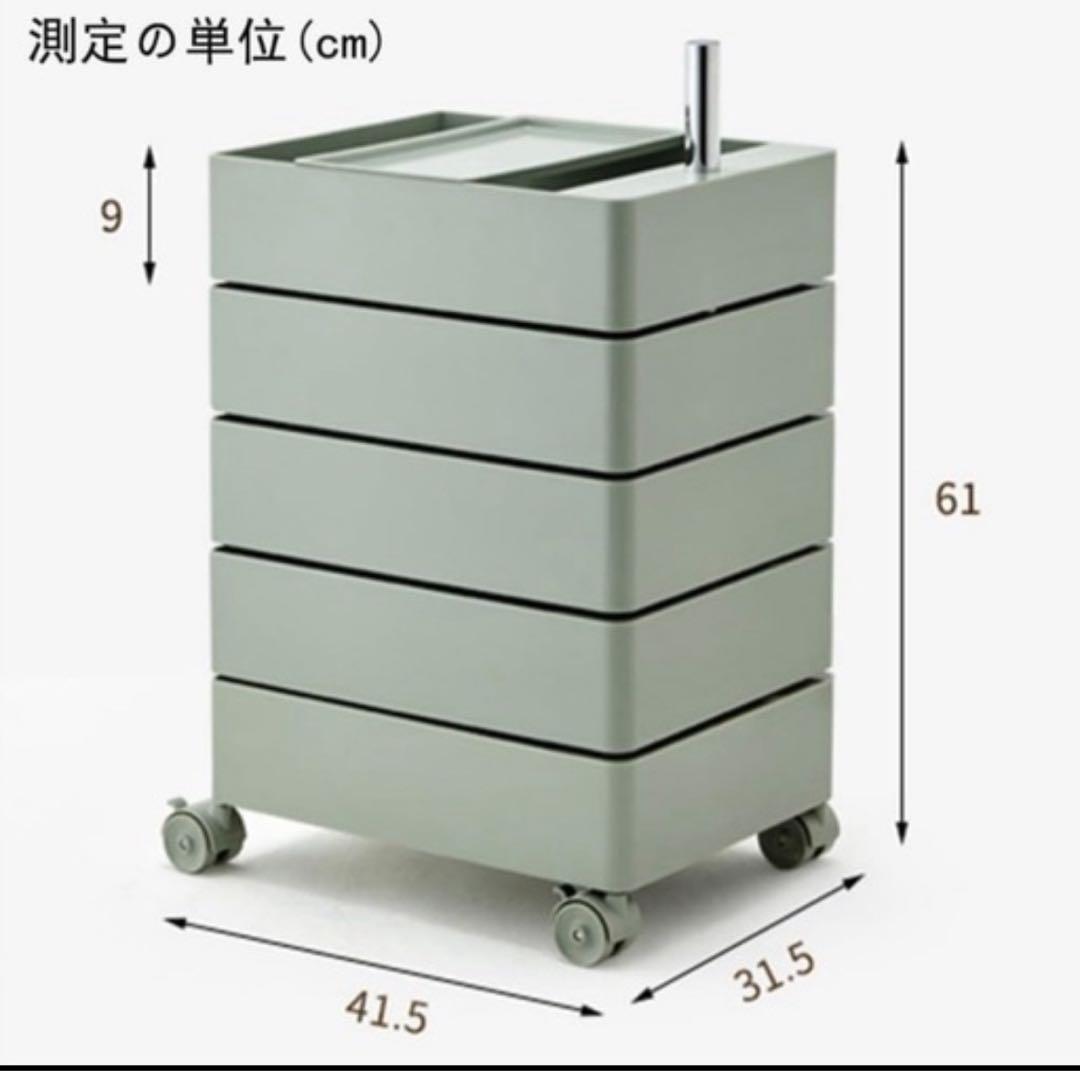 360°コンテナ 5段 リプロダクト トレイ キャスターワゴン ドロワー