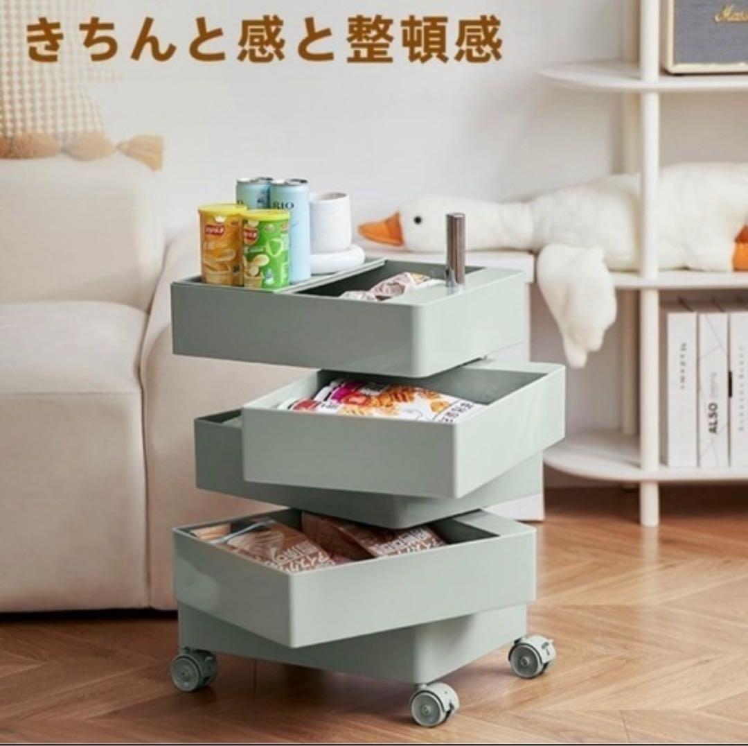 360°コンテナ 5段 リプロダクト トレイ キャスターワゴン ドロワー