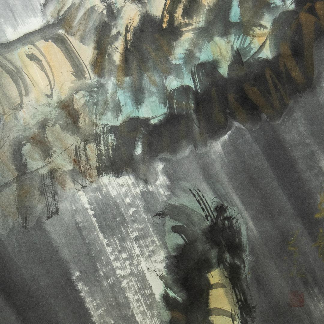 掛軸-1246　小林五浪　龍　共箱　太巻　二重箱