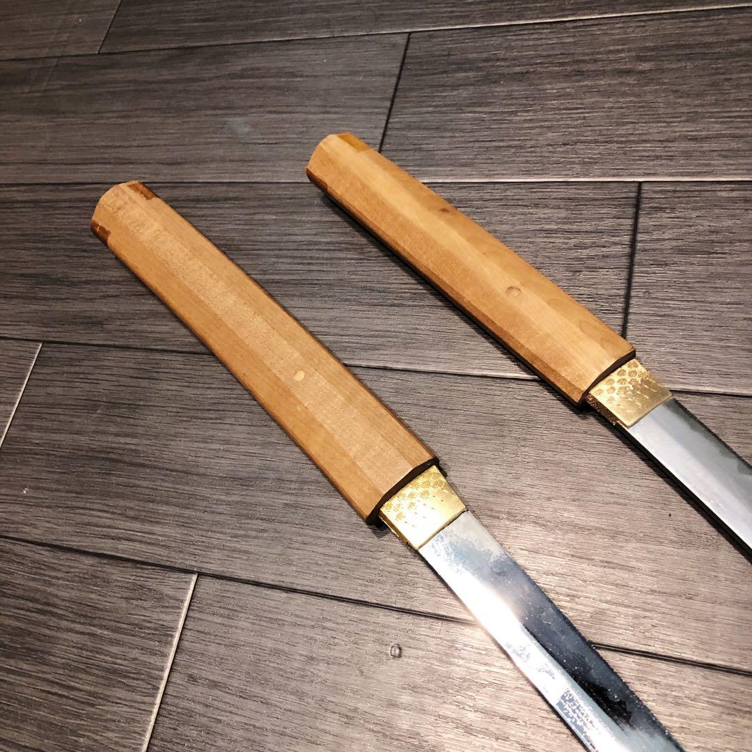 模造刀 鞘なし 白鞘 筆字 大小2本セット 太刀 脇差 - メルカリ