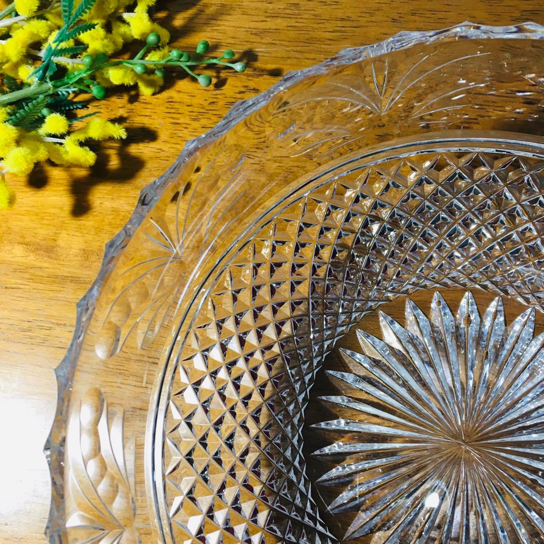 廃盤】英国製 STUART スチュワートクリスタル センターピース 大皿