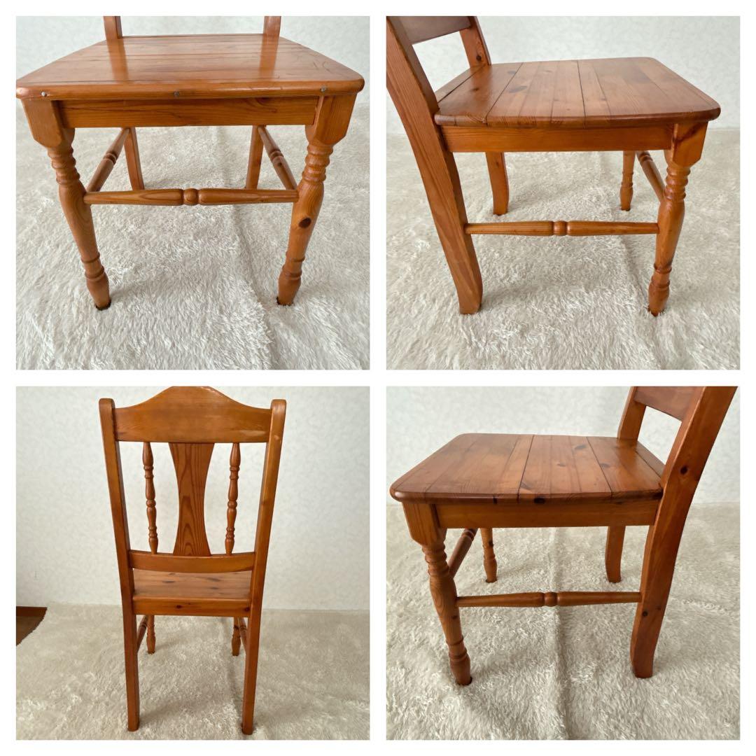 難有り】カントリー パイン材　天然木　椅子　ダイニングチェア