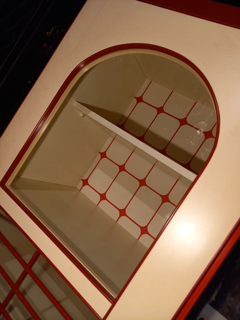 希少 1970's ポストモダン フレンチポップ アーチ ルーバー キャビネット