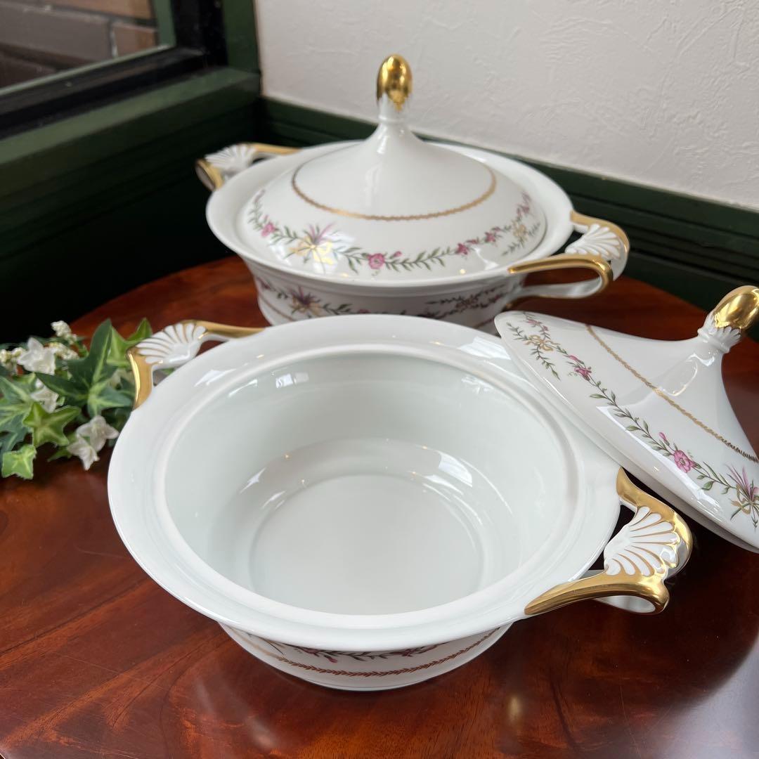 k063 フランス レイノー社製 チュリーン2個・サラダボウル リモージュ