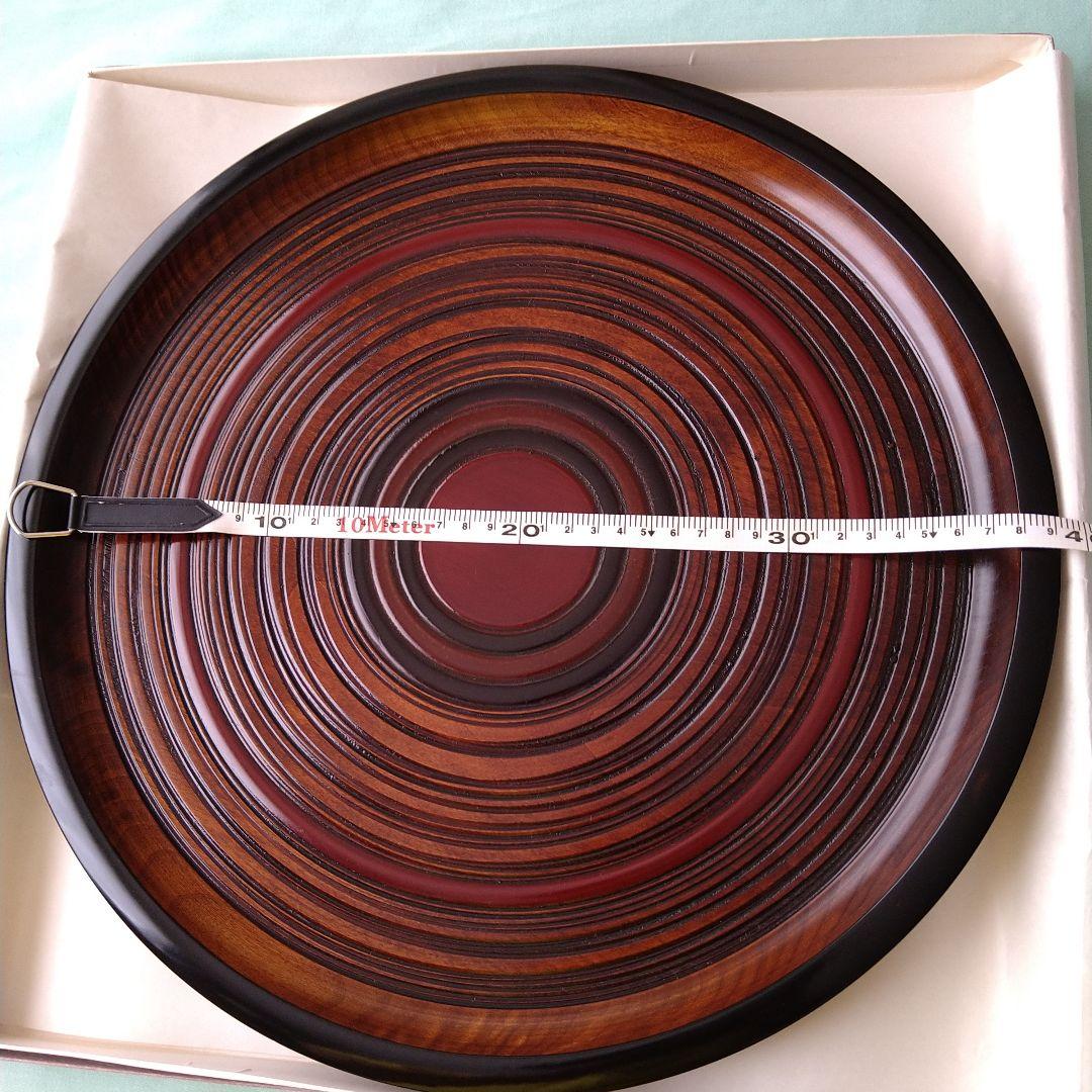 芸術品❀丸盆トレー❀　お盆　　漆塗り　讃岐漆器（箱つき）