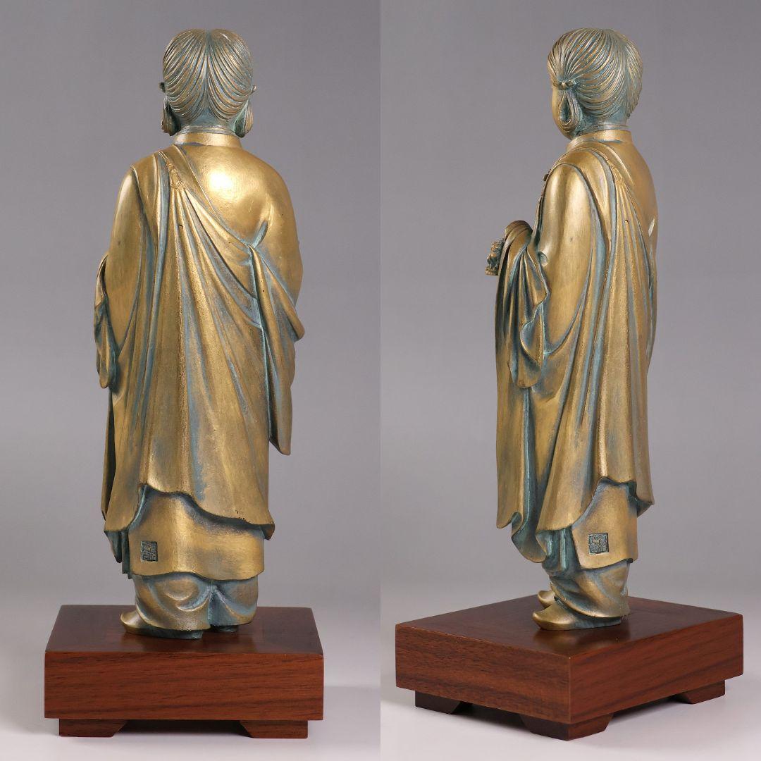 高村光雲 原型 聖徳太子御考養之像 高村規・識箱 銅像 ブロンズ【MA943