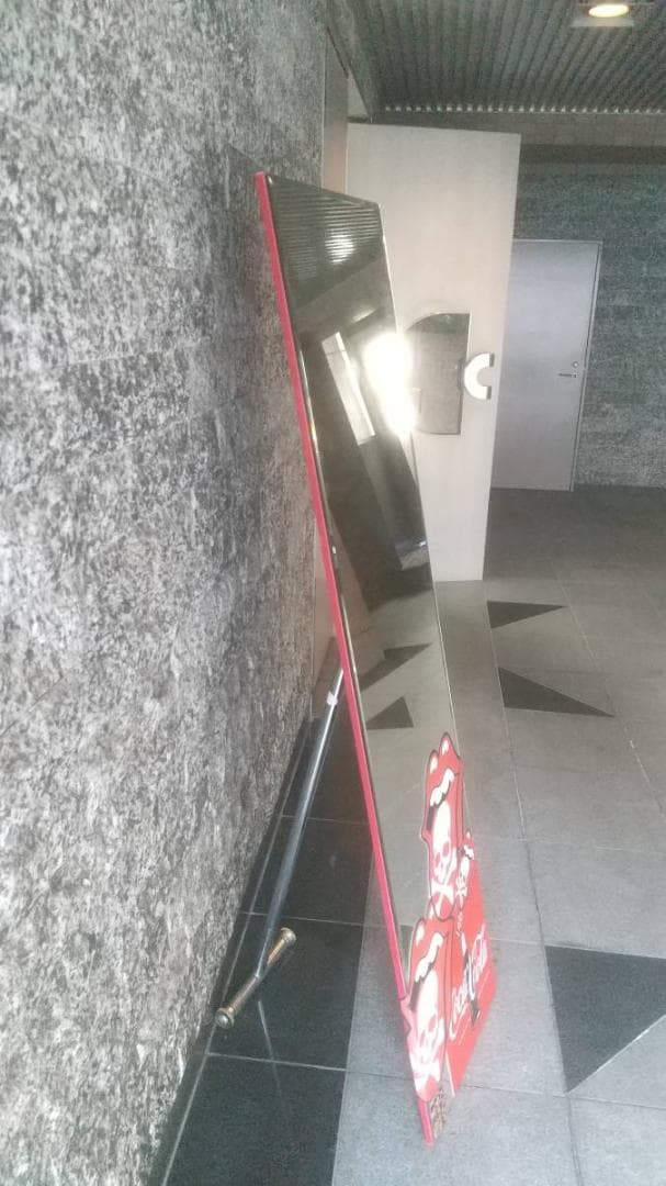 ミラー鏡コカコーラどくろローリングストーンズ安心してください割れてます貼ってます