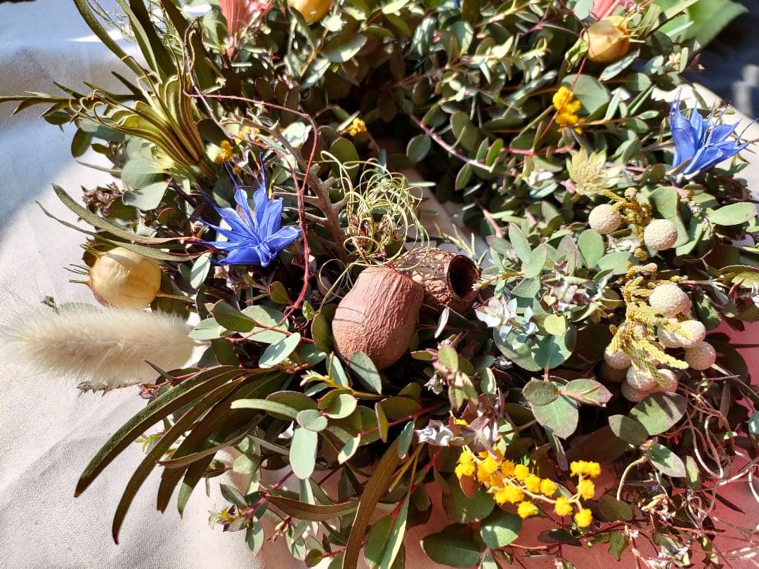 ユーカリ　ナチュラルリース　ドライフラワーリース