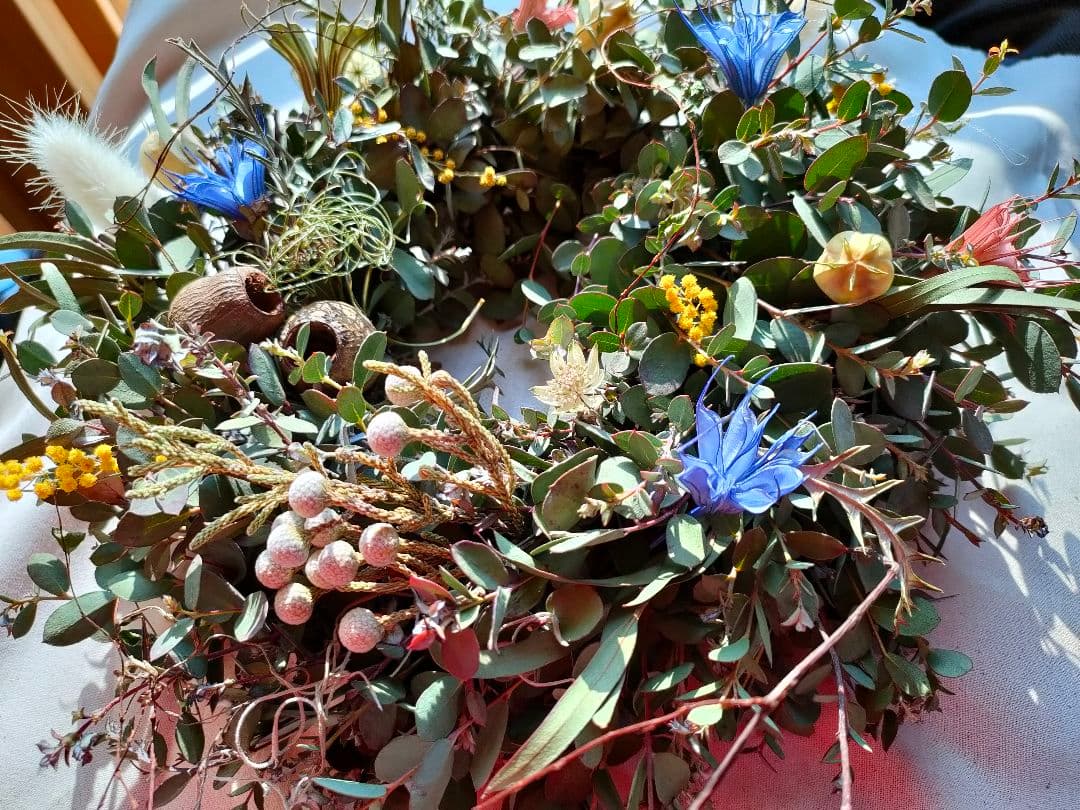 ユーカリ　ナチュラルリース　ドライフラワーリース