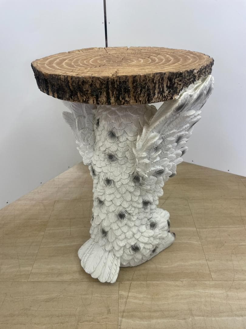 フクロウ　白フクロウ　鳥　サイドテーブル　ミニテーブル　アニマル　動物　テーブル