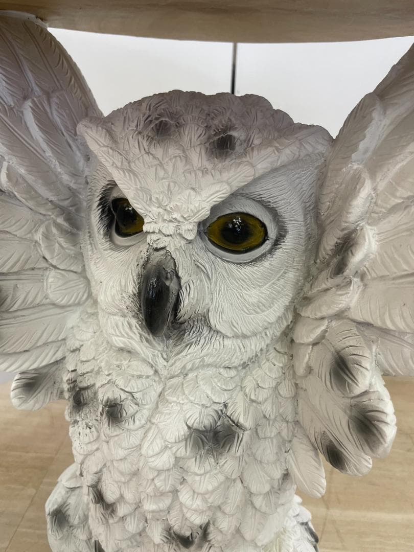 フクロウ　白フクロウ　鳥　サイドテーブル　ミニテーブル　アニマル　動物　テーブル