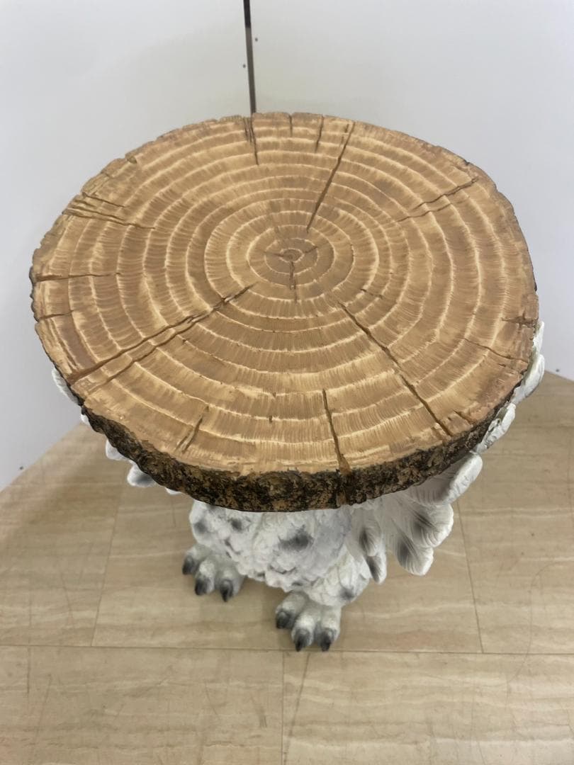 フクロウ　白フクロウ　鳥　サイドテーブル　ミニテーブル　アニマル　動物　テーブル