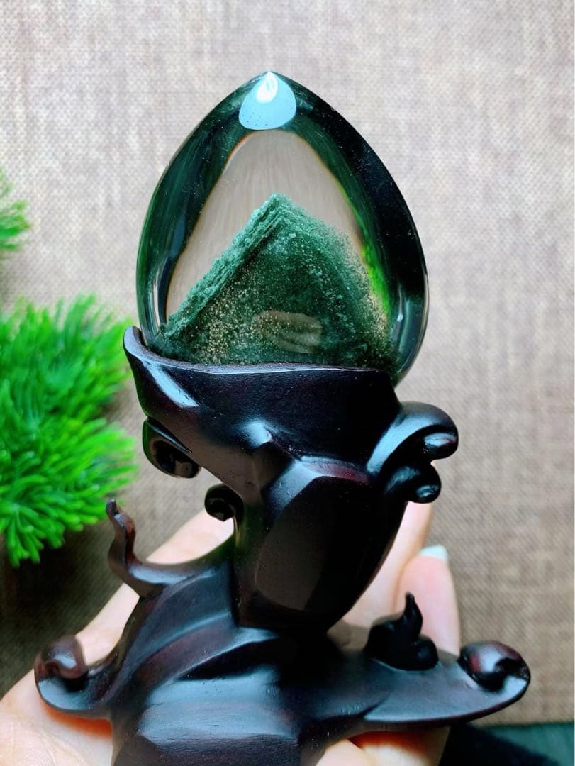 ⭐︎【極上品】天然 グリーン ガーデン クォーツ 置物 100.3g