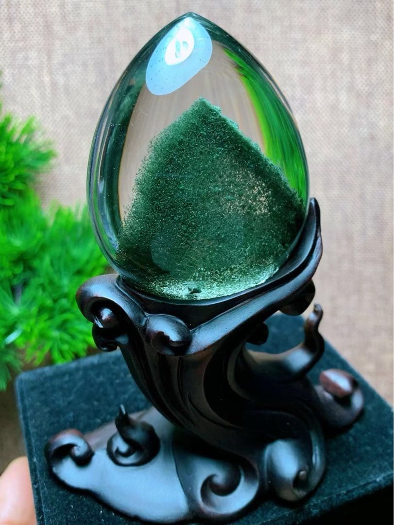 ⭐︎【極上品】天然 グリーン ガーデン クォーツ 置物 100.3g