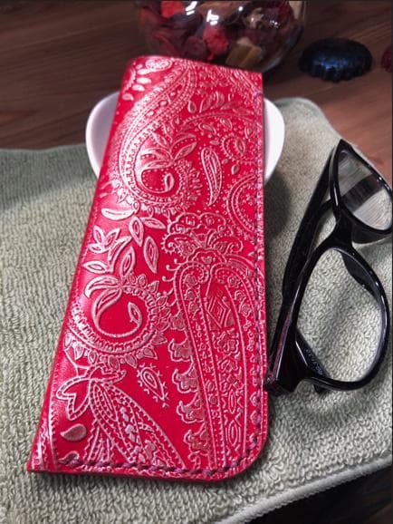 ペイズリー柄メガネケース レザークラフト 本革使用 P009 - メルカリ