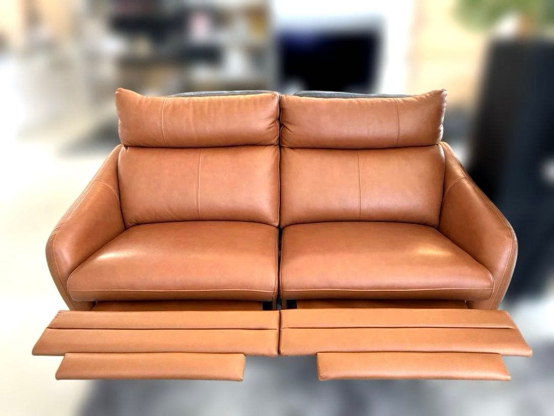 本革レザー 電動リクライニング2人掛けソファ　ヤマダデンキ×IDC大塚家具