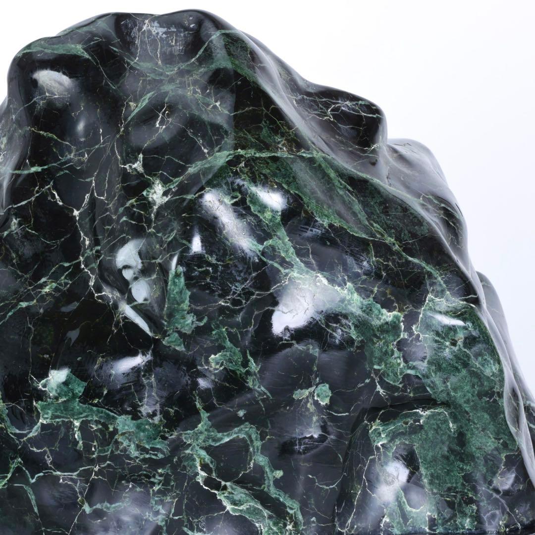 黒蛇紋石 黒翡翠 ネフライト 鑑賞石 超大型21.7kg 台座付 水石 天然石