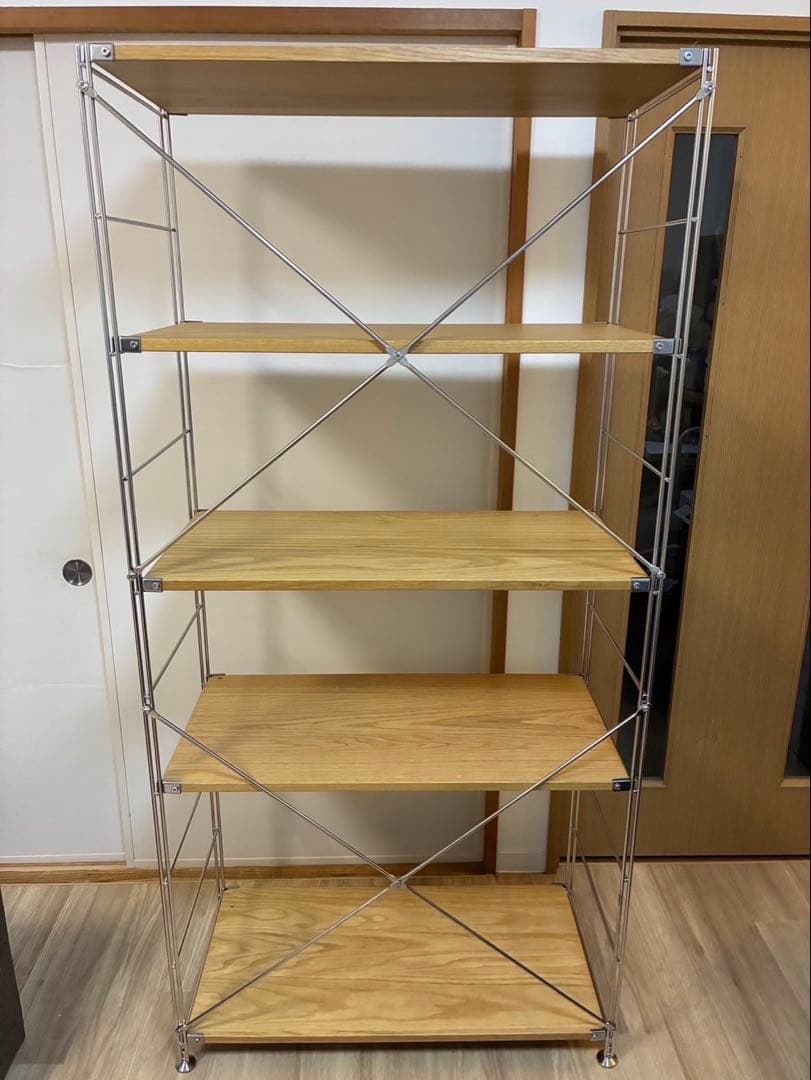 無印良品 ステンレスユニットシェルフ オーク材 棚セット ワイド大②