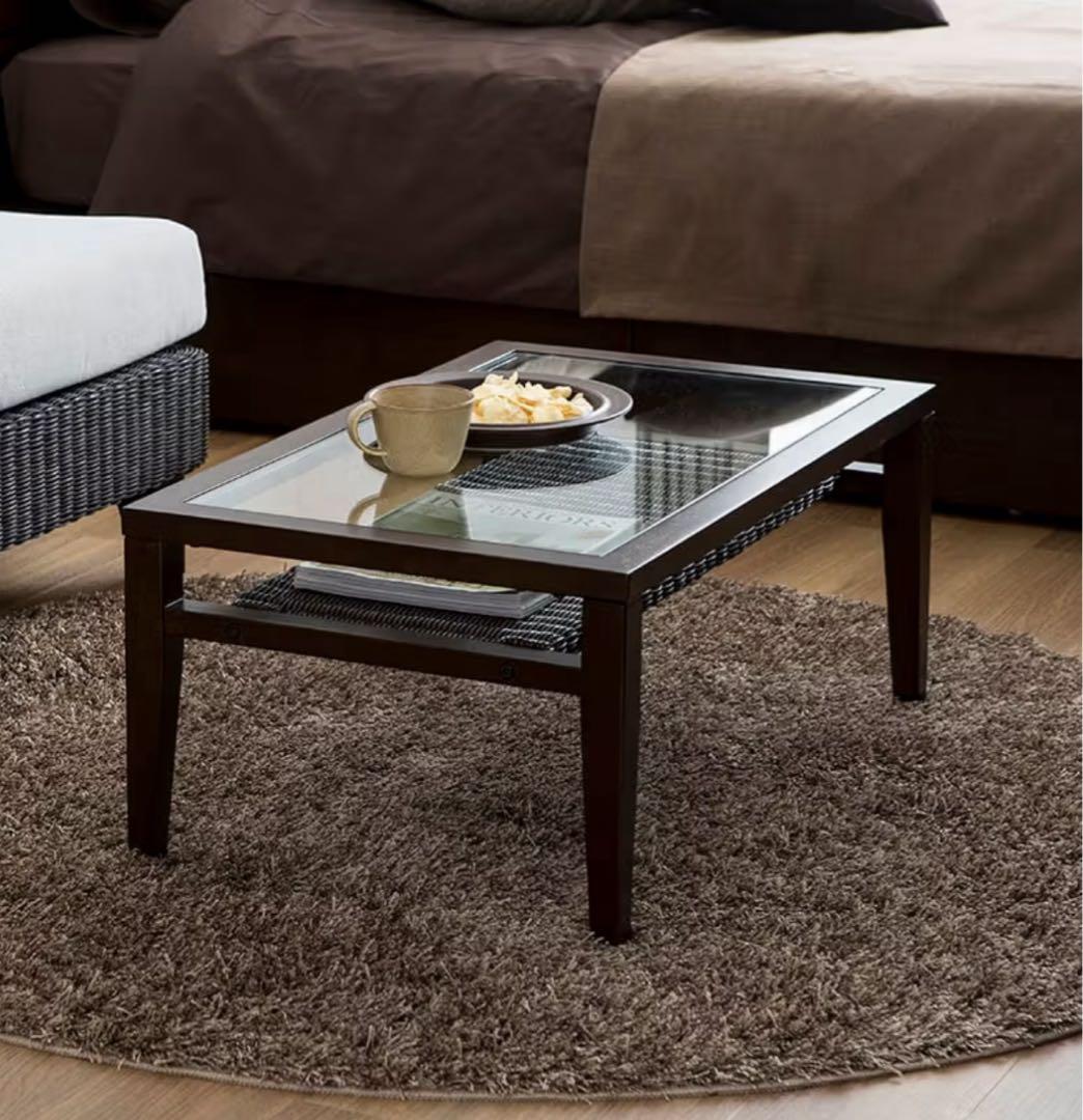 引き取り歓迎　aflat ケイ・ローテーブル　ラタン　アジアン　エーフラット