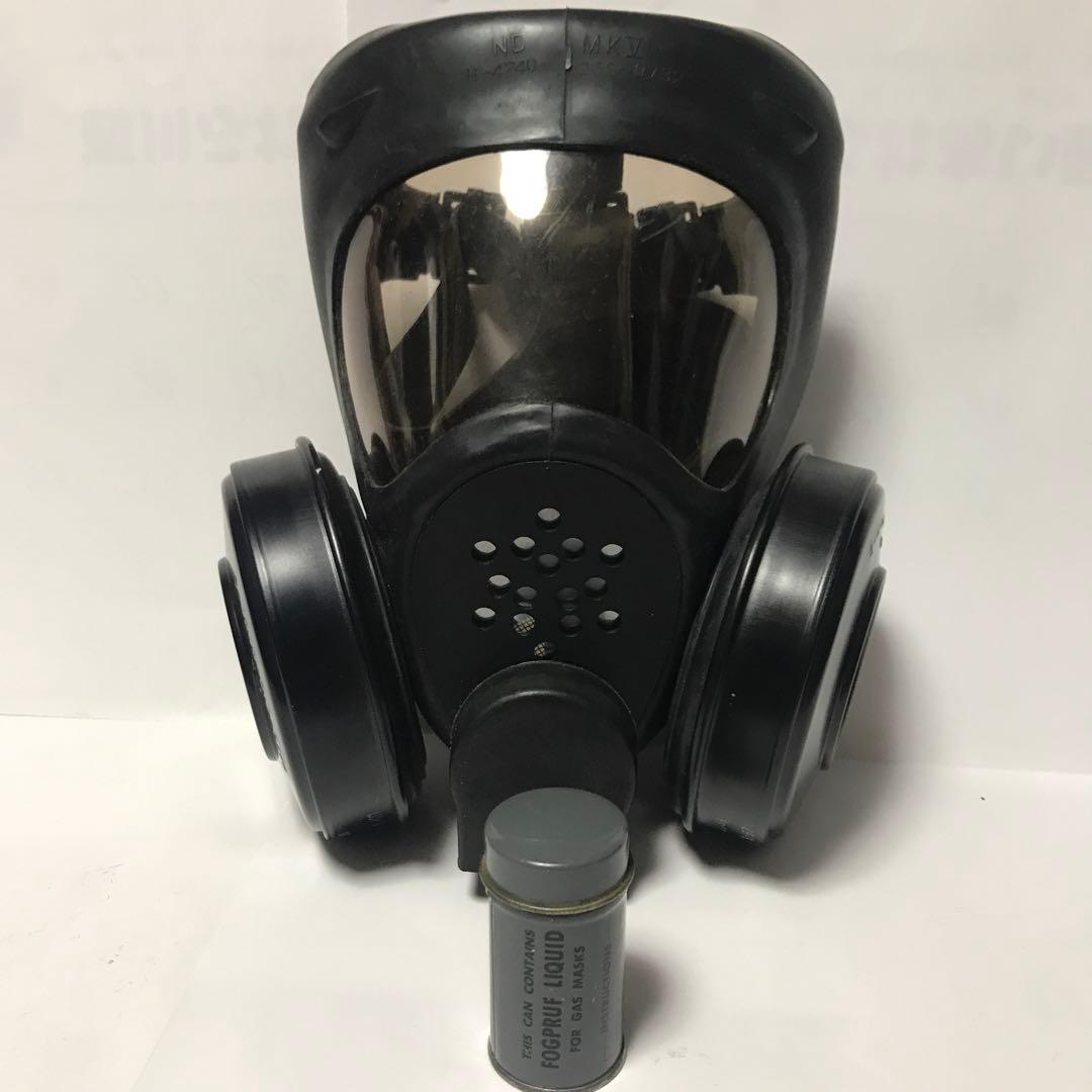 米軍　USNガスマスク&バック&曇り止め用缶計3個セット