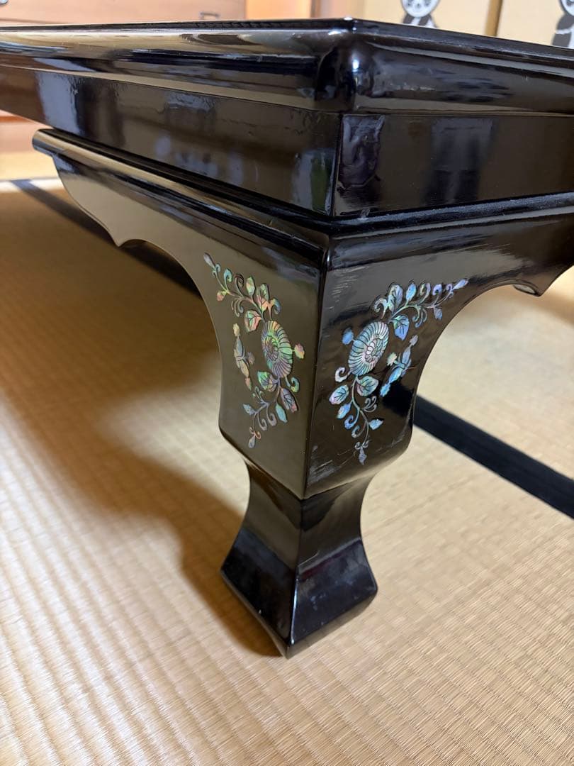 高級螺鈿細工テーブル　鳳凰