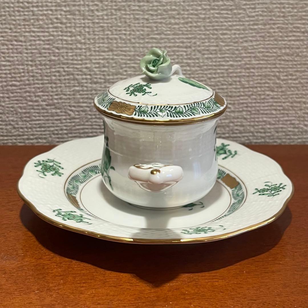 新品　未使用　ヘレンド　インドの華　スーピエール　プレート14.7cm 皿　薔薇