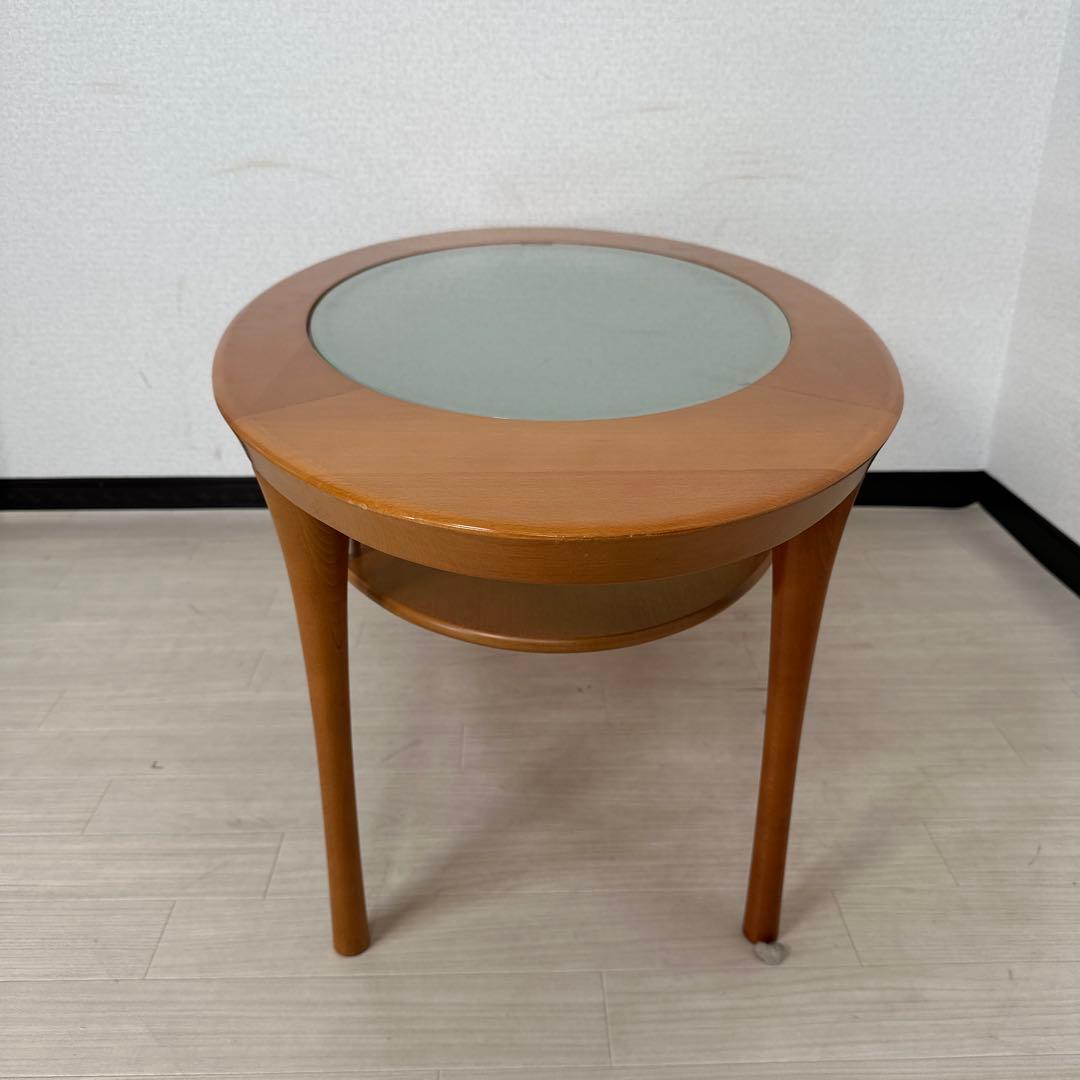 カリモク ガラス センターテーブル リビングテーブル オーバル 楕円 i1※