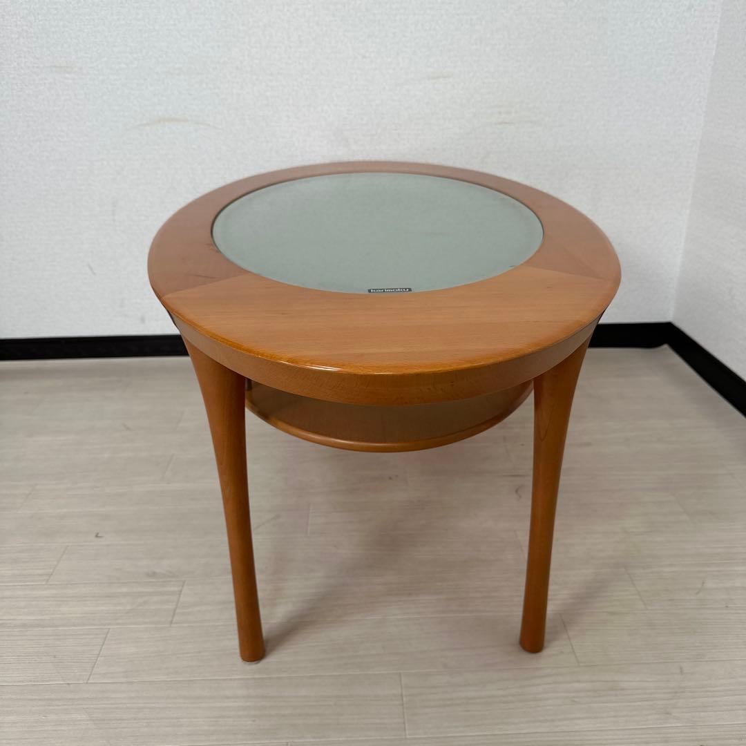 カリモク ガラス センターテーブル リビングテーブル オーバル 楕円 i1※