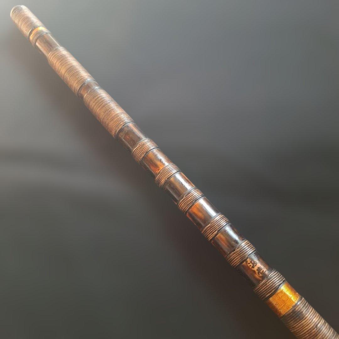 篠笛　古典調　7本調子　6穴　総巻き　燻風仕上げ　超鐵仕様