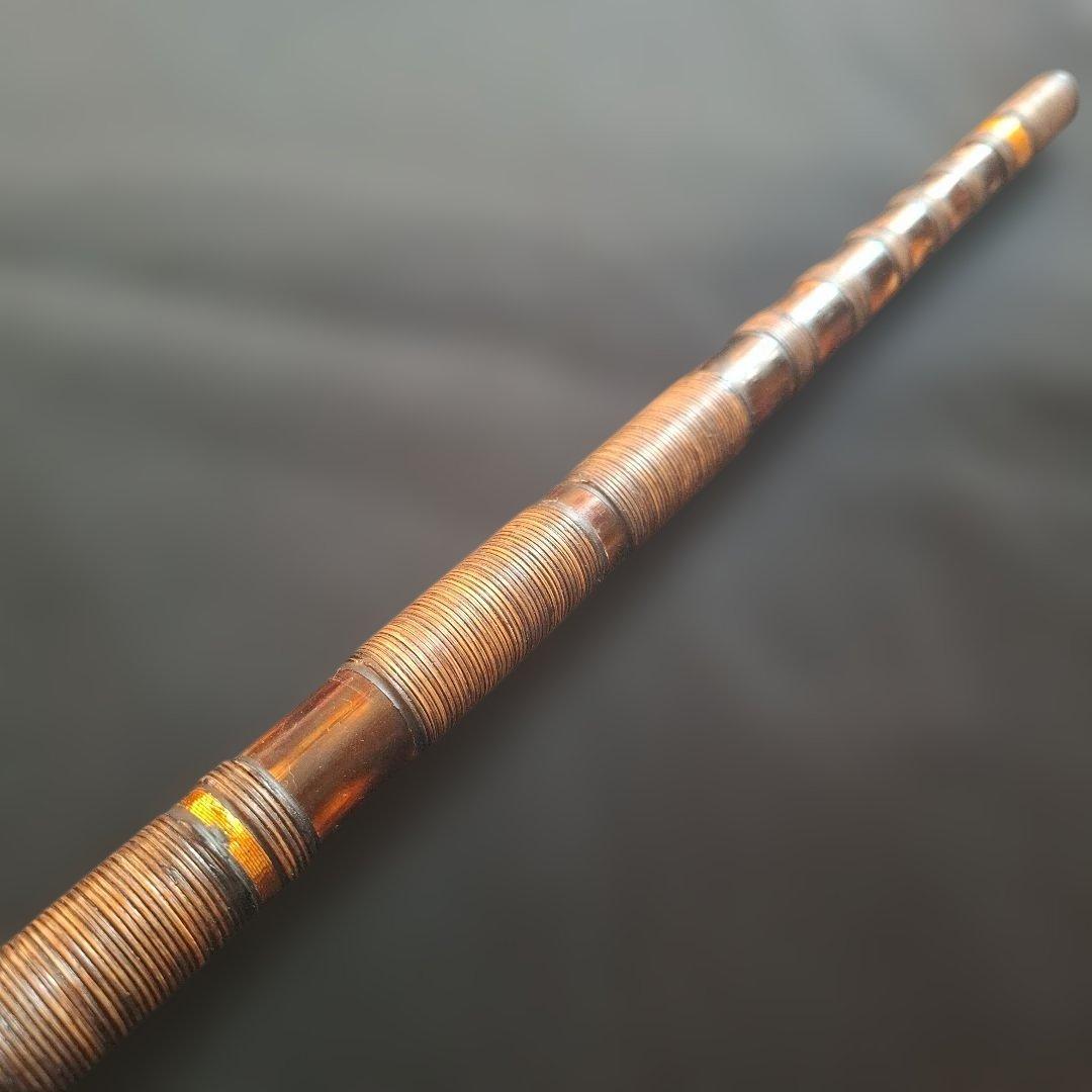 篠笛　古典調　7本調子　6穴　総巻き　燻風仕上げ　超鐵仕様