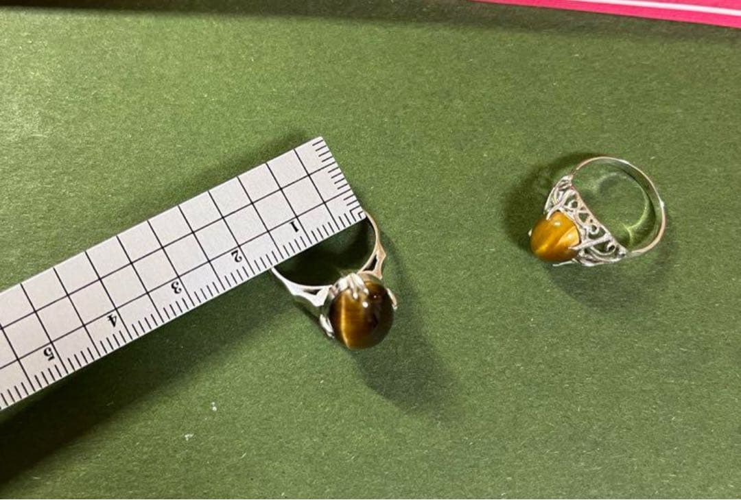 シルバー タイガーアイリング パートナーセット