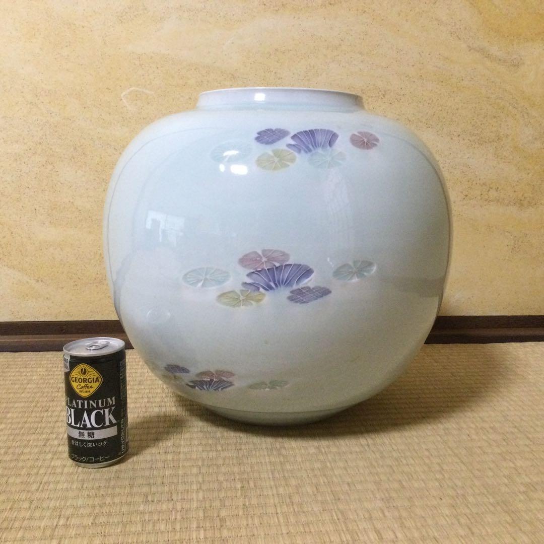 砥部焼 大花瓶 松田哲山作 花器 高さ33.5cm 供箱 L274