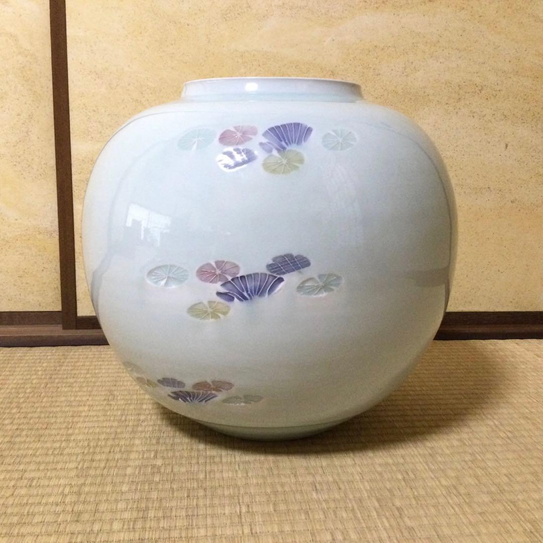 砥部焼 大花瓶 松田哲山作 花器 高さ33.5cm 供箱 L274