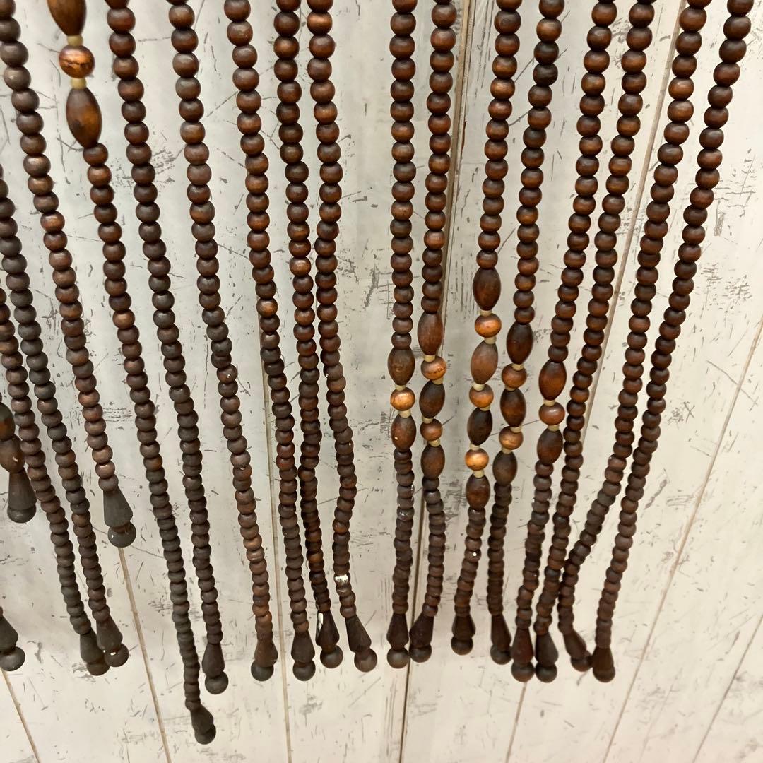 昭和レトロ 木製 ウッドビーズ 玉簾 珠のれん すだれ のれん ビーズ