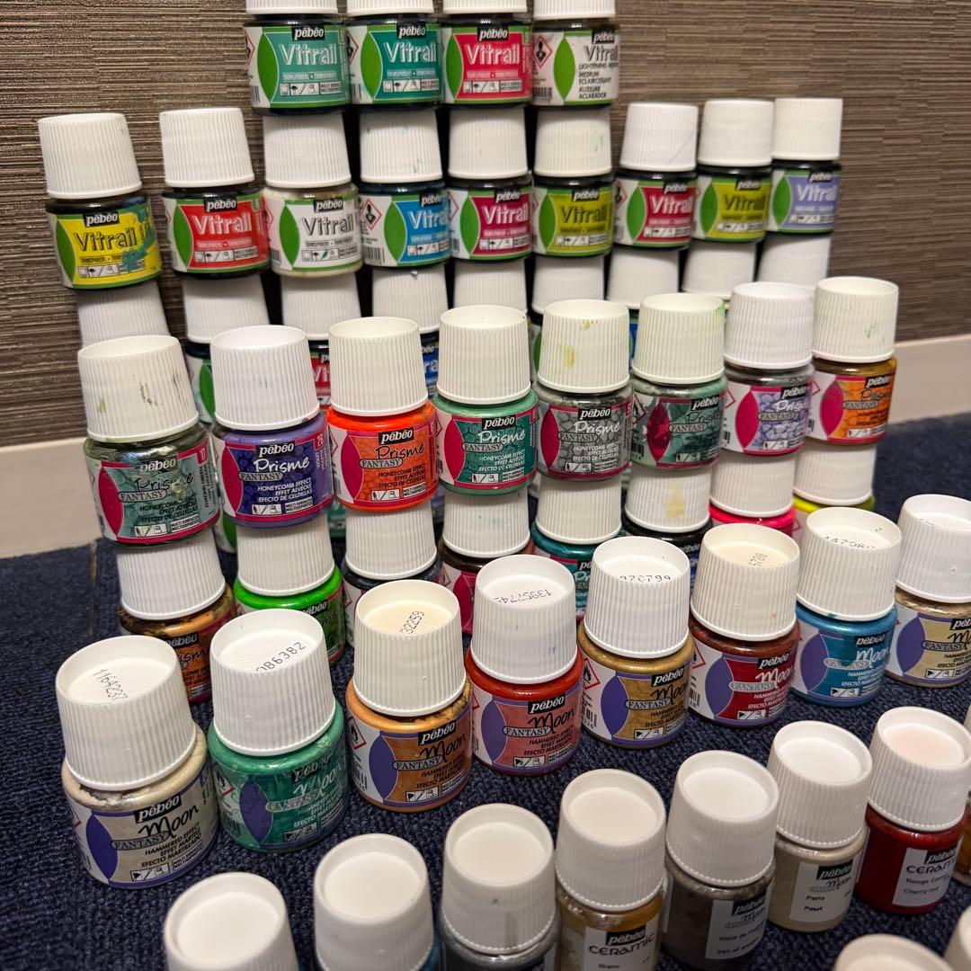 pebeo ペベオ ガラス・装飾用塗料 75本まとめ売り 大量セット 絵の具