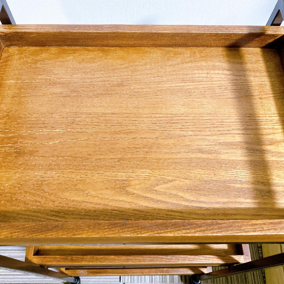 セブンエステ エイジングウッドワゴ3段 キャスター付 ダークブラウン