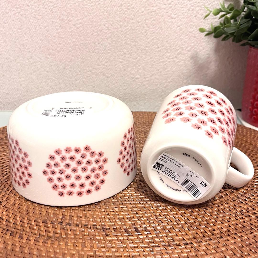 限定！マリメッコ☆プケッティ タリンク シリアライン マグカップ＆ボウル