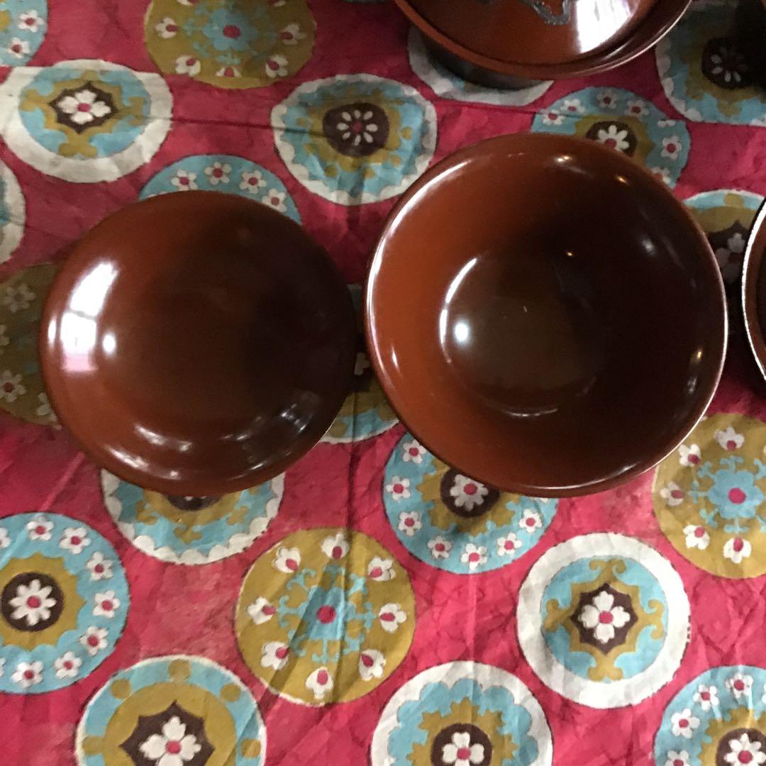 骨董　古民具　作家物　芦竹　蒔絵　漆器　椀　９個