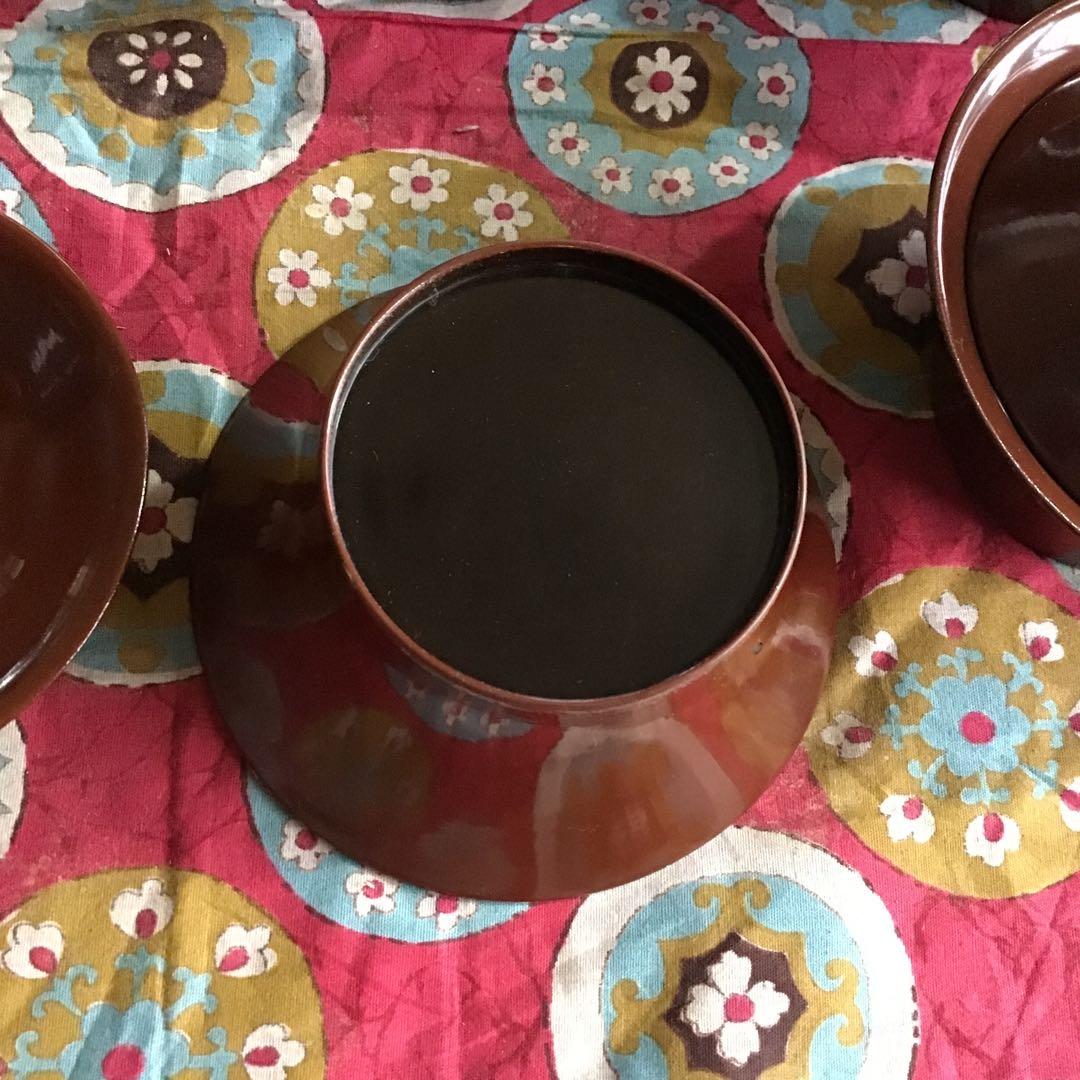 骨董　古民具　作家物　芦竹　蒔絵　漆器　椀　９個