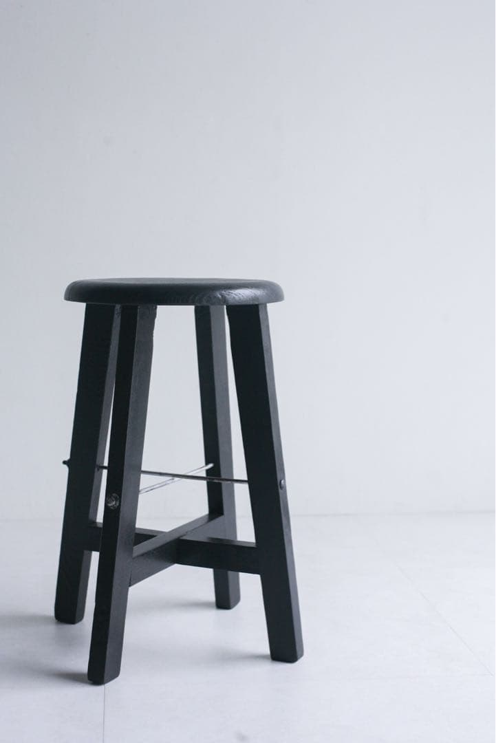 丸スツール　ケヤキ材　無垢材　古家具　ダイニングチェア　丸椅子