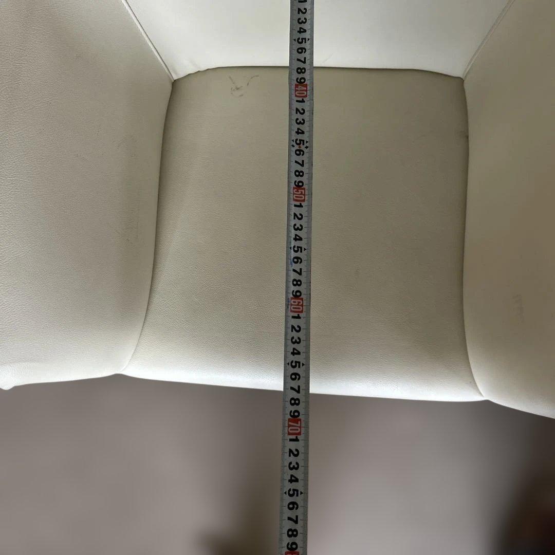 ホワイト 合成皮革 1人掛けソファ